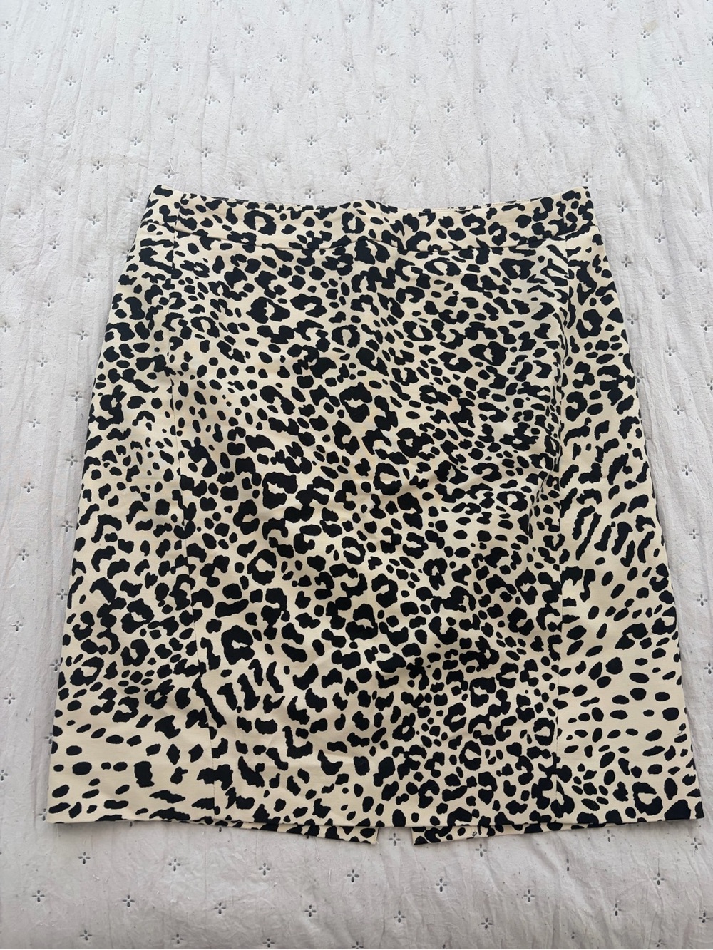 LOFT Leopard Print Cotton Blend Midi Pencil Skirt Size 10P